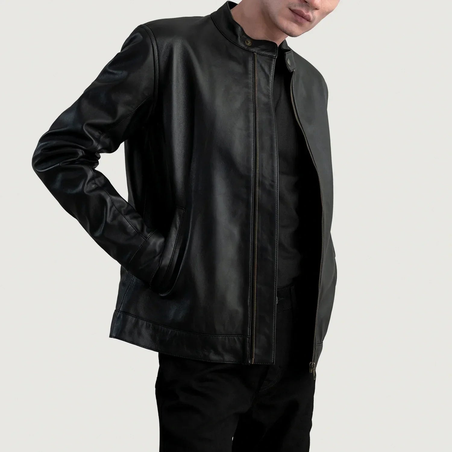 Zen Black Leather Biker Jacket