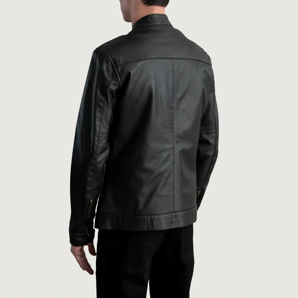 Zen Black Leather Biker Jacket