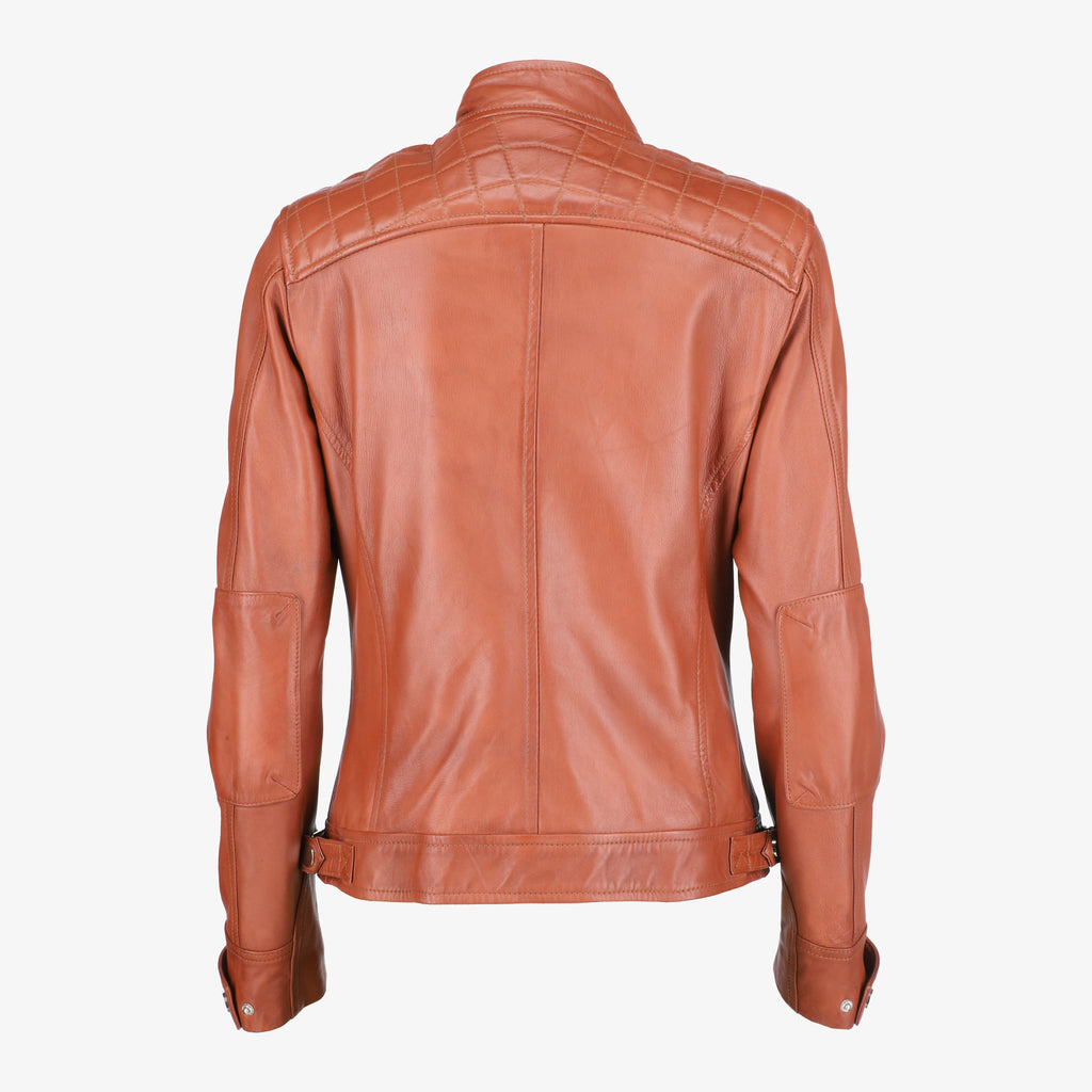 Women Classic Brown Leather Jacket